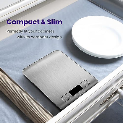 Etekcity Food Scale, Digital Kitchen Scale, 304 Stainless Steel, Weight in Grams