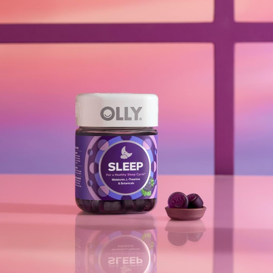 OLLY Sleep Support Gummy Supplement,* 3 mg Melatonin, L-Theanine - 50 Count