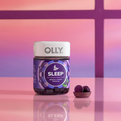 OLLY Sleep Support Gummy Supplement,* 3 mg Melatonin, L-Theanine - 50 Count