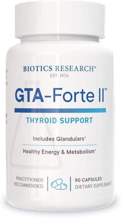 Biotics Research GTA Forte II™ Selenium Supplement with Zinc, Copper, Porcine Glandular & Rubidium, Endocrine Glands Support, Optimal Hormonal Balance, Phytochemically Bound Trace Elements 90 Capsules