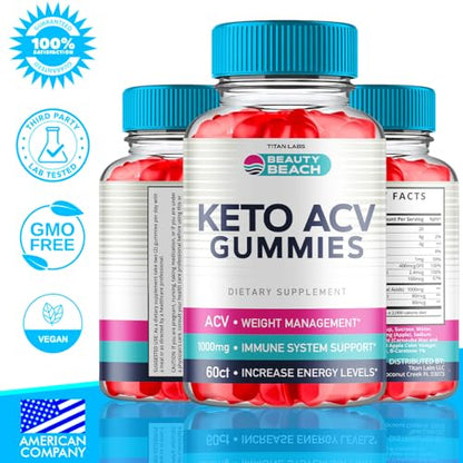 (5 Pack) Beauty Beach Keto ACV Gummies, Beauty Beach Keto ACV Gummies Advanced