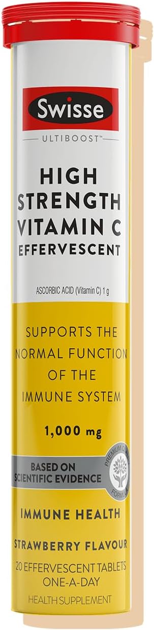 Swisse Effervescent Vitamin C 1000mg Dissolvable Vitamin C Powder Tablets | Immune Support Supplement and Antioxidant | VIT C Supports Immunity Health * | Ascorbic Acid Vitamin C Drink | 60 Tablets