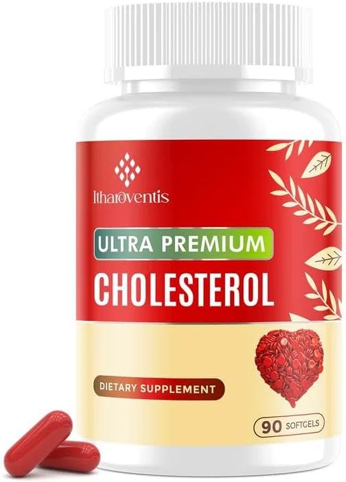 Itharoventis Cholesterol Lowering Supplements with Red Yeast Rice | Plant Sterols Supplement With Omega-3, Bergamot & Garlic, Advanced Formula, 90 Softgels