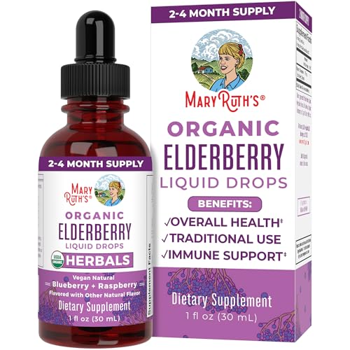MaryRuth Organics Elderberry Syrup | USDA Organic Elderberry | Sugar Free Adults & Kids 