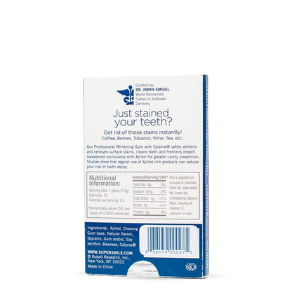 Supersmile Professional Whitening Gum, Sugar-Free Xylitol, 12 Count
