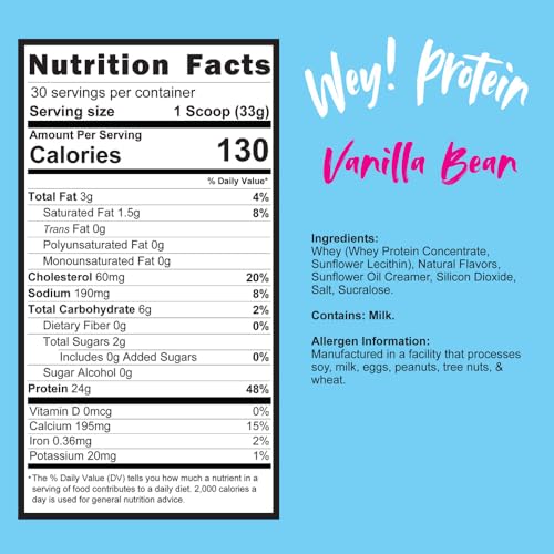 Wey! Protein - Whey Protein, Traditional Mexican Flavor, Sugar-Free, Gluten-Free, 23g Protein