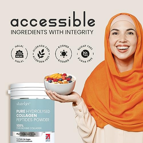 Bovine Collagen Peptides Powder 500g - 50 Servings - 100% Pure, Hydrolysed, Type 1 & 3-19 Amino Acids