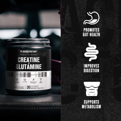 Creatine + Glutamine - Creatine Supplement with L-Glutamine for Muscle Recovery