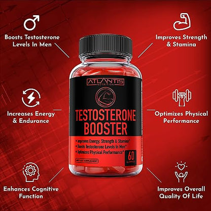 Testosterone Booster For Men Gummies - Enhances Strength & Stamina - Optimizes