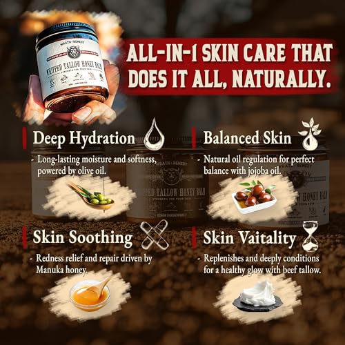 Wrath & Remedy Bundle of Wagyu Beef Tallow (14 OZ) & Unscented Whipped Tallow Honey Balm (4 OZ)