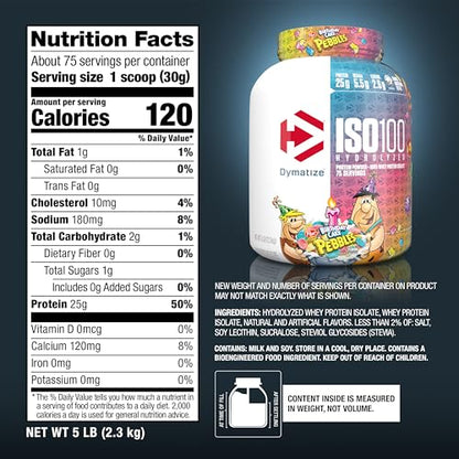 Dymatize ISO100 Hydrolyzed Protein Powder, 100% Whey Isolate Protein, 25g of Protein