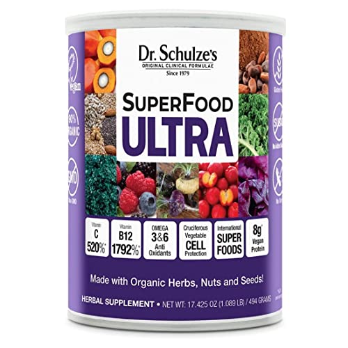 Dr. Schulze's SuperFood Ultra | Organic Super Food Powder | Vitamin B Complex and 520%