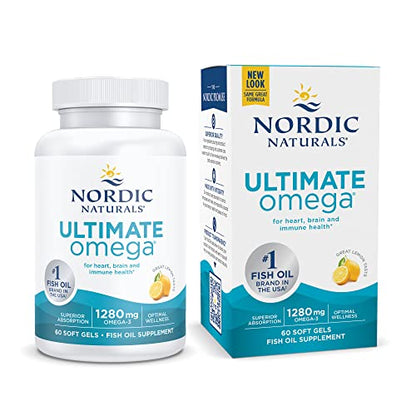 Nordic Naturals Ultimate Omega, Lemon Flavor - 60 Soft Gels - 1280 mg Omega-3