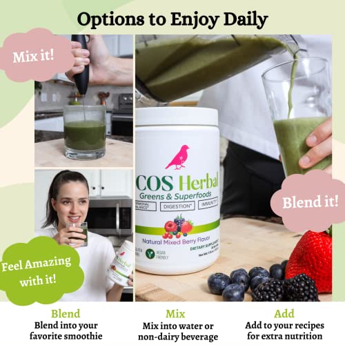 PCOS Herbal Green Superfood Probiotic Powder Mix: Hormonal Balance, Energy Boost
