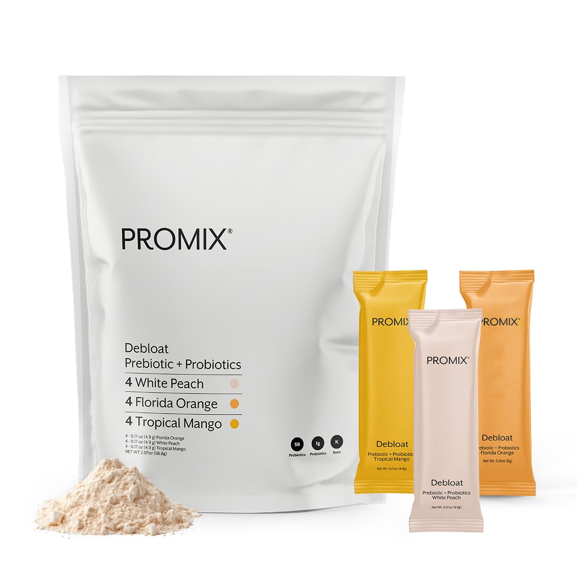 ProMix Nutrition Debloat Prebiotics and Probiotics with Baobab - Rich in Vitamin C, Bloating Relief, Immune Support - Orange - 30 Servings (Pack of 30)