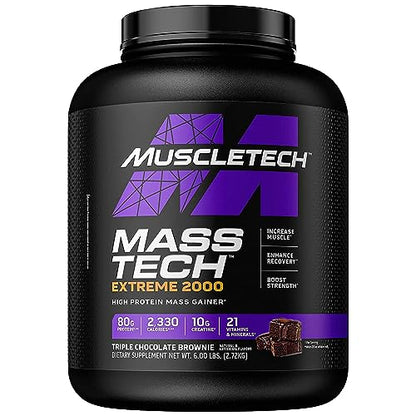 Muscletech Mass Gainer Mass-Tech Extreme 2000, Muscle Builder Whey Protein Powder