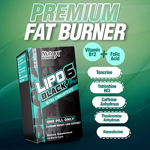 Nutrex Research Lipo-6 Black Hers Ultra Concentrate | Weight Loss Pills for Women | Fat Burner