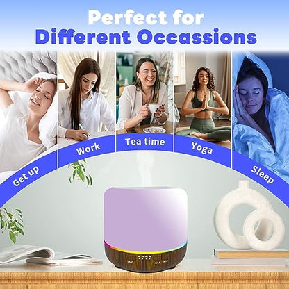 Scent Essential Oil Diffuser 2 Pack Max 200 ML Ultrasonic Cool Mist Humidifiers and Aromatherapy
