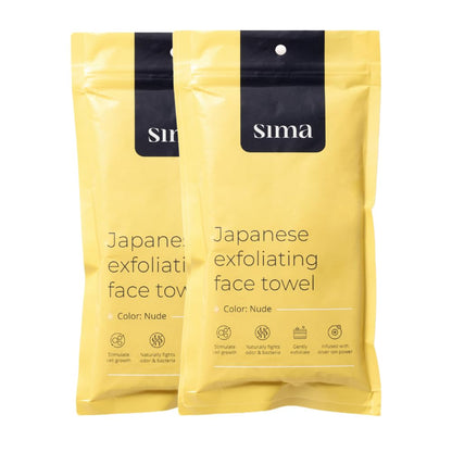 Exfoliating Washcloth Face & Body Scrub Towel - Japanese Exfoliating Towel with Hexagon Fibers, Body Scrubber with 2 Sides for Scrubbing & Washing (Black, 27cm x 35cm)