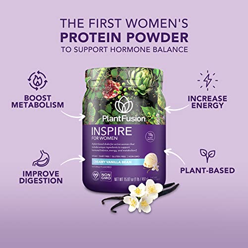 PlantFusion Inspire Plant Protein Powder for Women - Low Carb Protein Powder for Lean