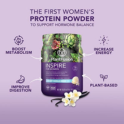 PlantFusion Inspire Plant Protein Powder for Women - Low Carb Protein Powder for Lean