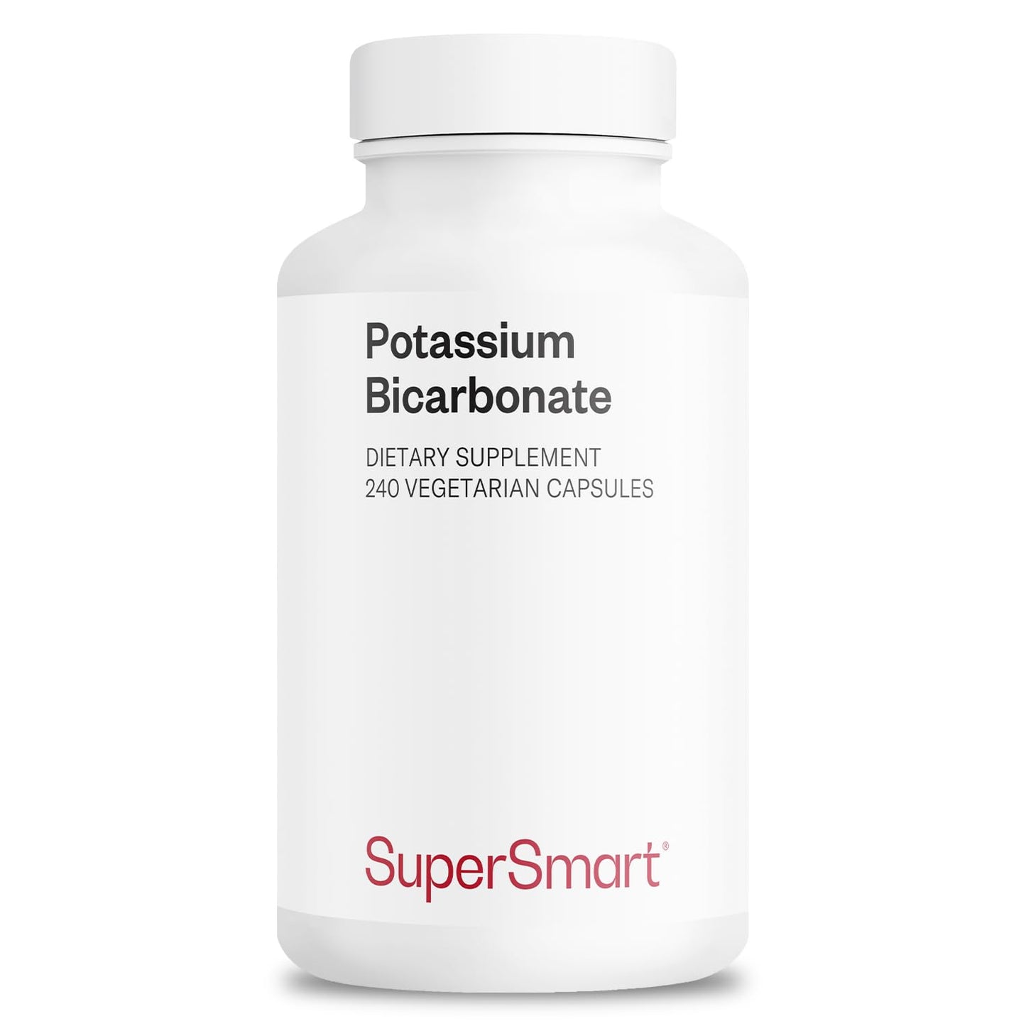 SuperSmart Potassium Bicarbonate (High Dose) - Electrolyte Mineral - pH Acid-Base Balance - Potassium Supplement | Non-GMO & Gluten Free - 120 Vegetarian Capsules