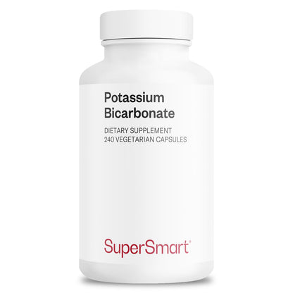 SuperSmart Potassium Bicarbonate (High Dose) - Electrolyte Mineral - pH Acid-Base Balance - Potassium Supplement | Non-GMO & Gluten Free - 120 Vegetarian Capsules