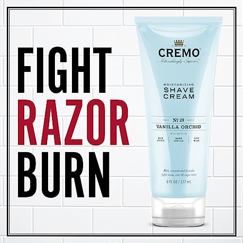 Cremo Vanilla and Orchid Moisturizing Shave Cream, Astonishingly Superior Ultra-Slick