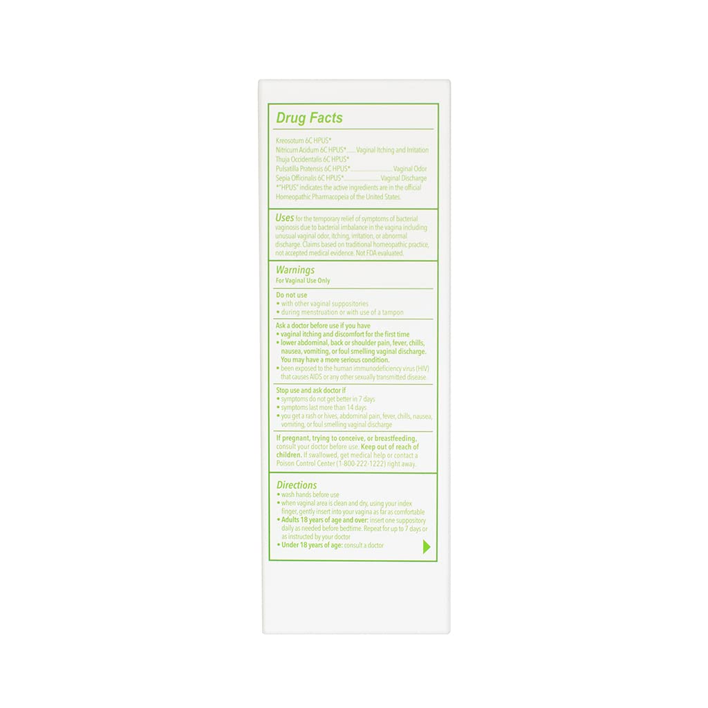 Good Clean Love BiopHresh Vaginal Homeopathic Suppository, Bacterial Vaginosis Treatment for Women
