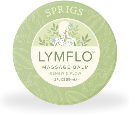 SPRIGS Lymflo Herbal Skin Balm – Natural Botanical Skin Moisturizer with Olive Oil & Beeswax | Burdock Root, Lobelia, Mullein | Daily Non-Greasy Skin Support (2 oz)
