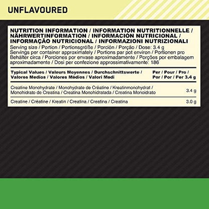 Optimum Nutrition Micronised Creatine Powder, 100% Pure Creatine Monohydrate Powder