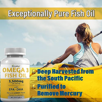 Burpless Fish Oil Pills. Triple Strength Omega 3 Fish Oil Burpless. EPA DHA Omega
