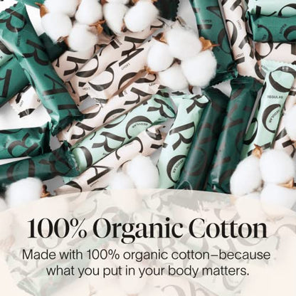 Cora Organic Applicator Tampons | Super Absorbency | 100% Organic Cotton, Unscented