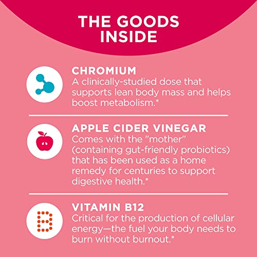OLLY Metabolism Gummy Rings, Apple Cider Vinegar, Vitamin B12, Chromium, Energy and Digestive Health