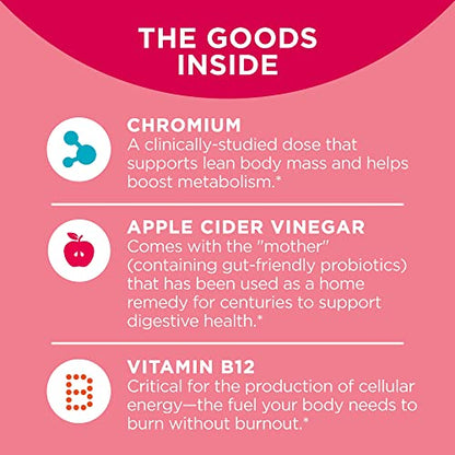 OLLY Metabolism Gummy Rings, Apple Cider Vinegar, Vitamin B12, Chromium, Energy and Digestive Health