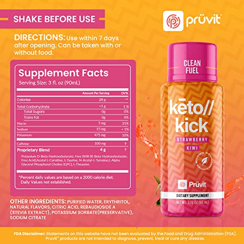 Pruvit Keto Kick Strawberry Kiwi Exogenous Ketones Exalt The Benefits of Natural Slim