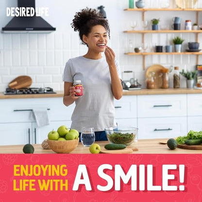 Desired Life Sugar Free Prebiotic Fiber Gummies for Adults and Kids Mixed Berry Flavor