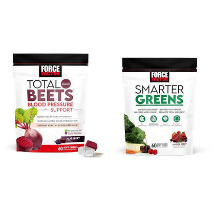 Force Factor Total Beets Blood Pressure Support Supplements with Beet Powder & Smarter