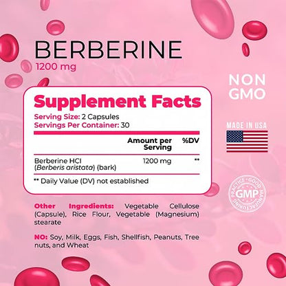 Coshisensu Berberine HCI 1200mg - Premium Berberine Supplements - 60 Capsules