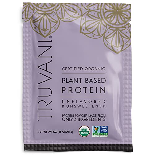 Truvani Organic Vegan Protein Powder Unflavored - 20g of Plant Based Protein, Organic