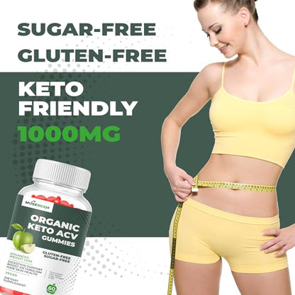 Keto ACV Gummy for Advanced Weight Loss - Gluten Sugar Free Rapid Belly Fat Burner