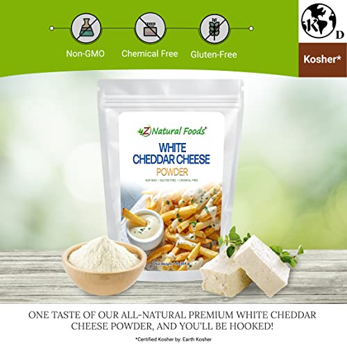 Z Natural Foods White Cheddar Cheese Powder, Nutrition-Packed, Creamy Cheese Powder