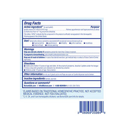 Boiron Ignatia Amara 30C Homeopathic Medicine for Relief from Emotional Stress, Hypersensitivity