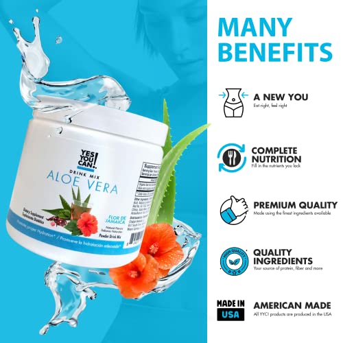 Yes You Can! Organic Aloe Vera Drink Mix - Super Greens Powder - Energy Drink Powder