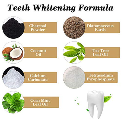 Whitening Charcoal Toothpaste for Sensitive Teeth, Enamel Repair and Cavity Protection