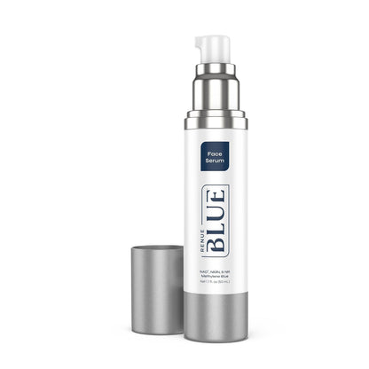 Renue Blue Methylene Blue Face Serum - Liposomal NAD+ Complex and Nutrients for Skin Rejuvenation, Deep Hydration, and Anti-Aging Support