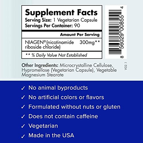 TRU NIAGEN 300mg | Patented Nicotinamide Riboside NAD+ Supplement | NR Supports