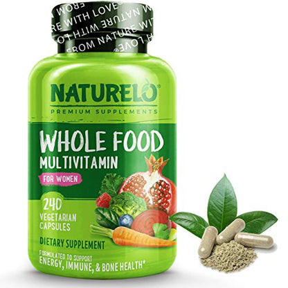 NATURELO Whole Food Multivitamin for Women - with Vitamins, Minerals, & Organic 