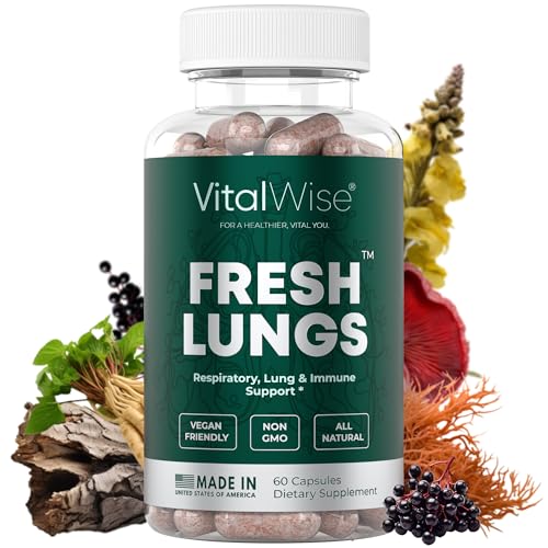VitalWise Fresh Lungs Lung Detox and Cleanse Supplement with Mullein Leaf Extract 